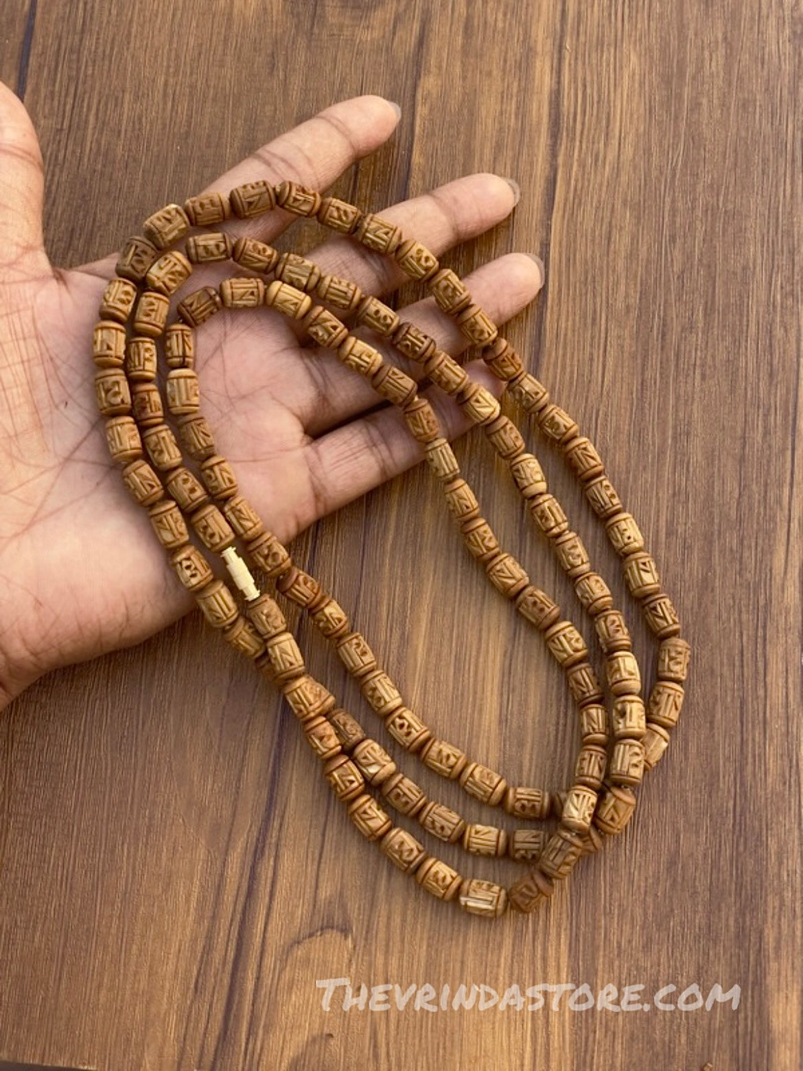 3 Round Radha Name Original Tulsi Mala The Vrinda Store - Original Tulsi Kanthi Mala Shop In Vrindavan
